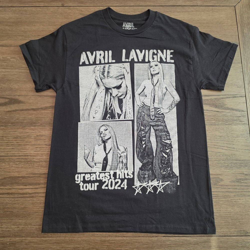 Avril Lavigne Greatest Hits Tour 2024 Black Graphic T-Shirt Concert Merch Medium